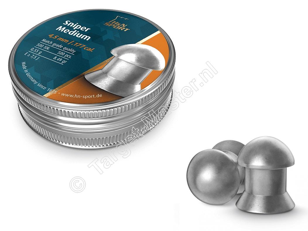 H&N Sniper Medium 4.50mm Airgun Pellets tin of 500